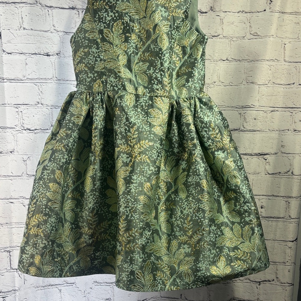 Chasing Fireflies Green and Gold Floral Dress - Picture 10 of 10
